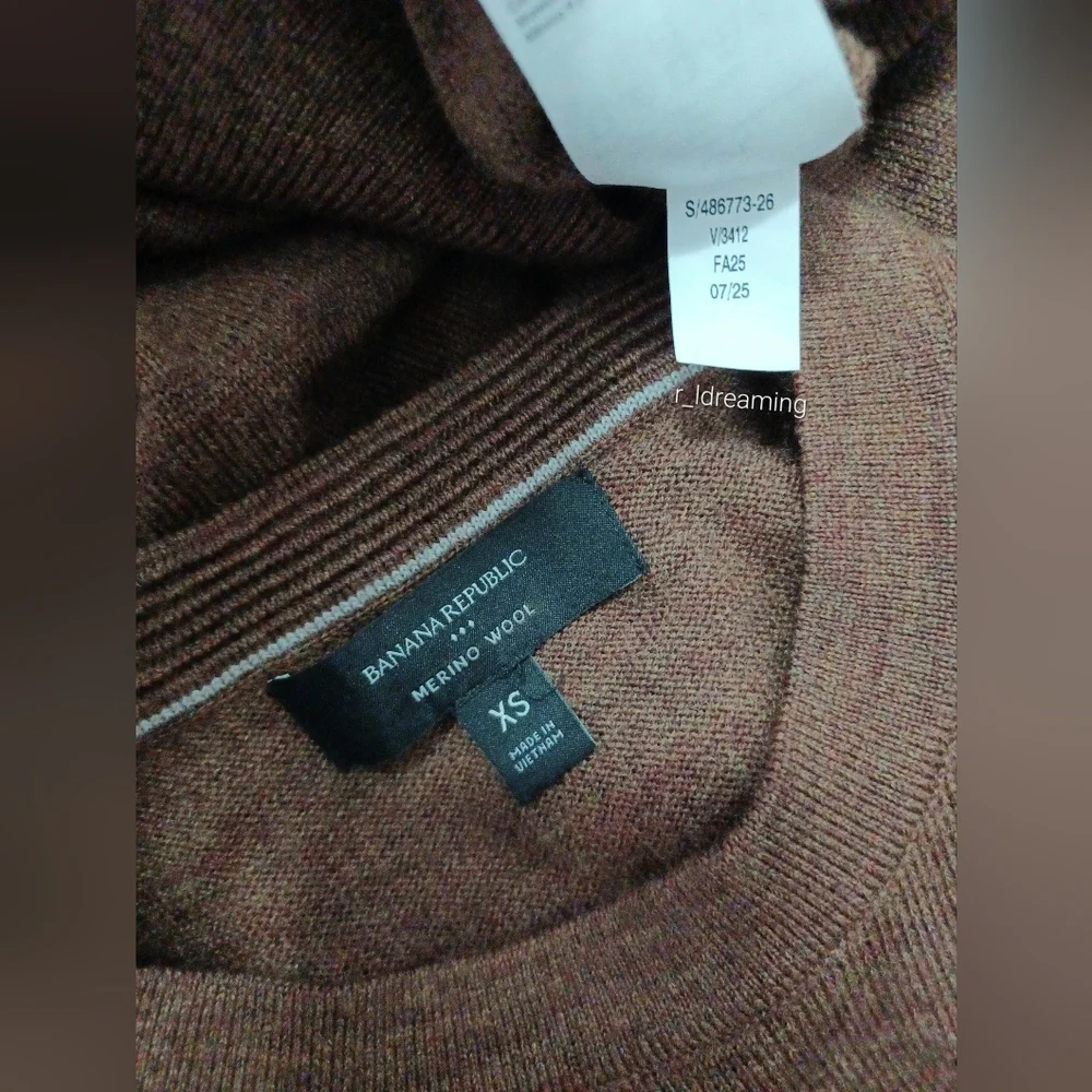 NWOT Brown Merino Wool Sweater Size XS By Banana Republic Factory
